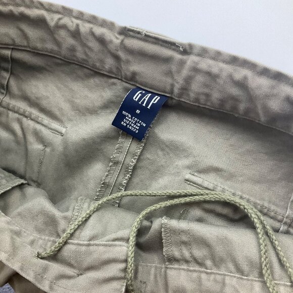 Gap Y2K Wms Sz 8 Olive Green Cargo Capri Crop Pants Wide Leg Grunge Utility - Picture 5 of 13